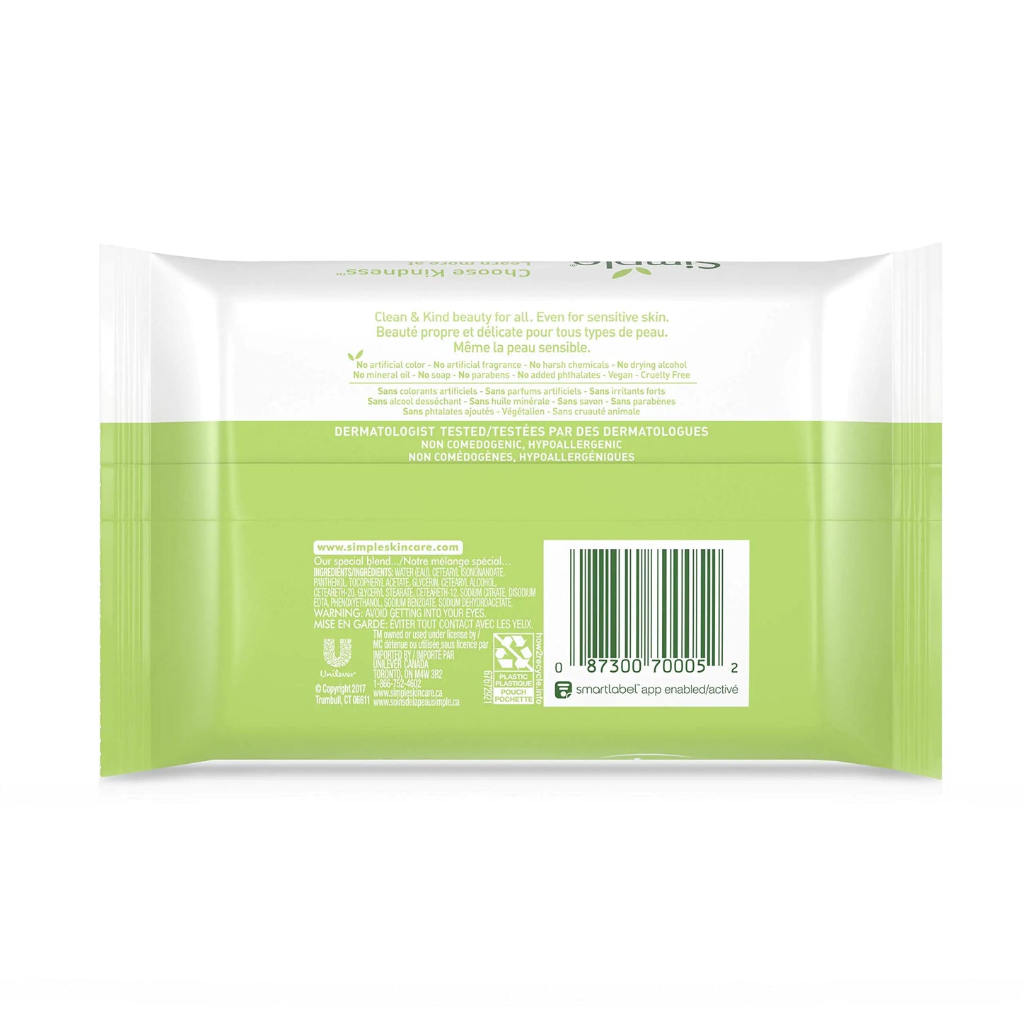 Simple Cleansing Wipes Face Wipes for Removing Makeup