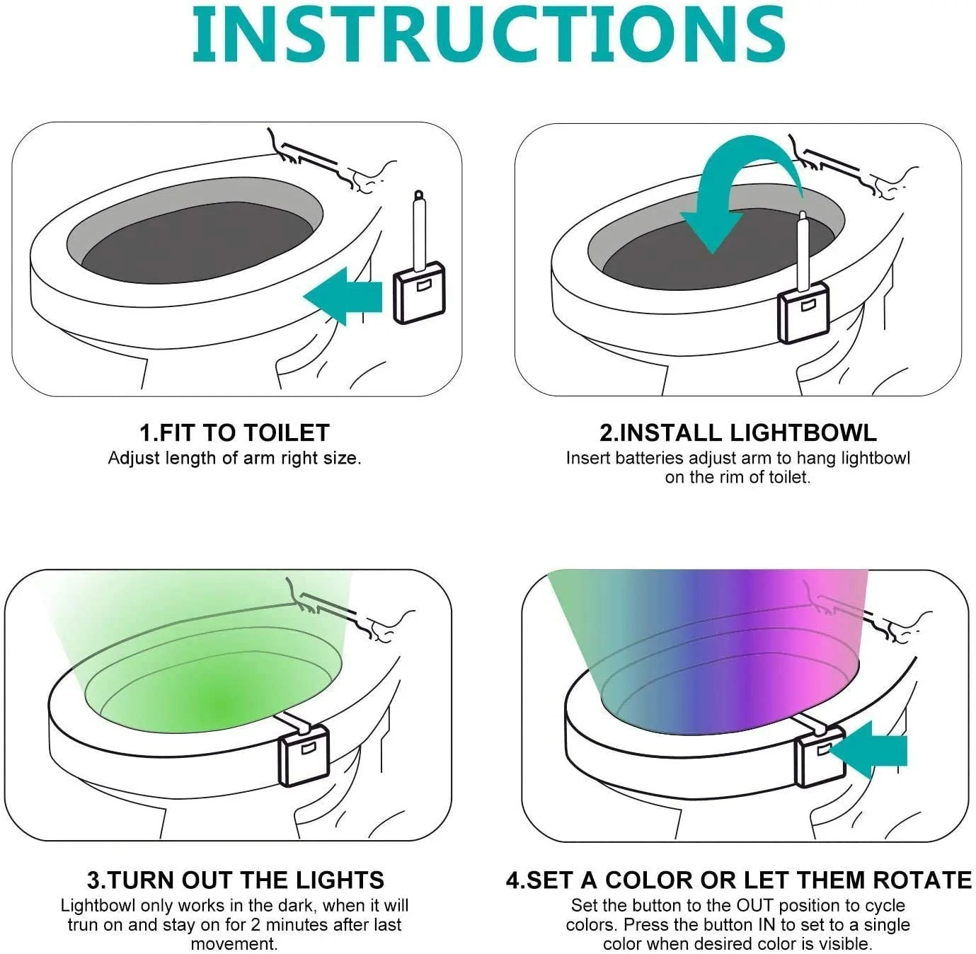 Waterproof Backlight For Toilet Bowl