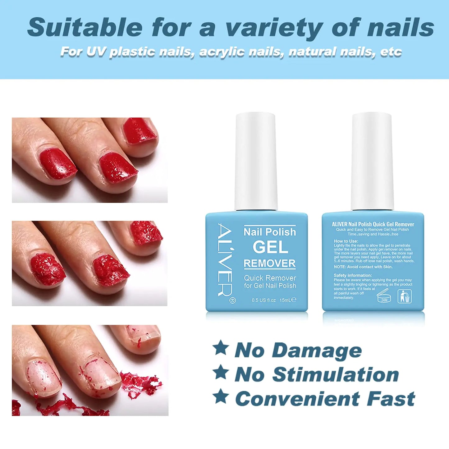 Tudiqe 3 Pack Gel Nail Polish Remover