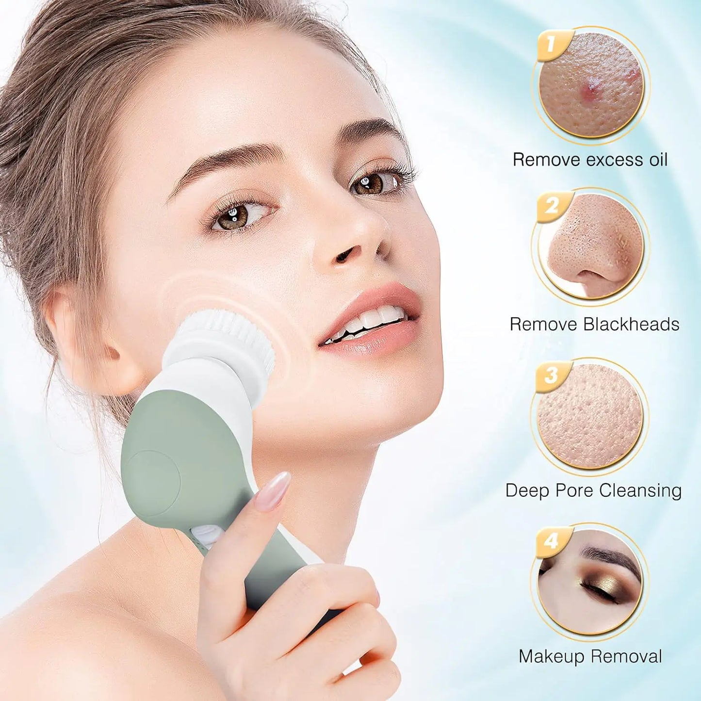 COSLUS Facial Cleansing Brush Silicone Face Scrubber