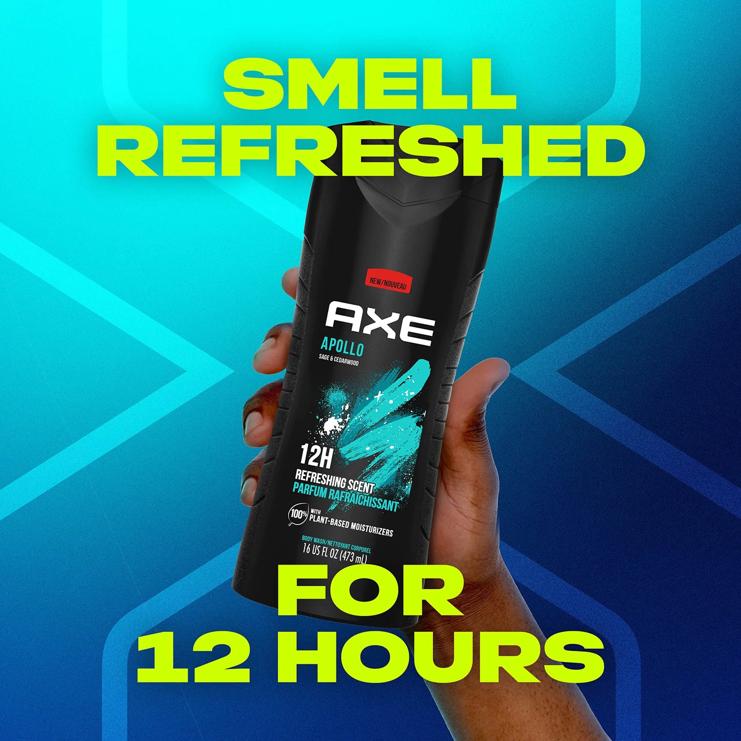 AXE Body Wash Apollo 4 Count for Long Lasting Freshness