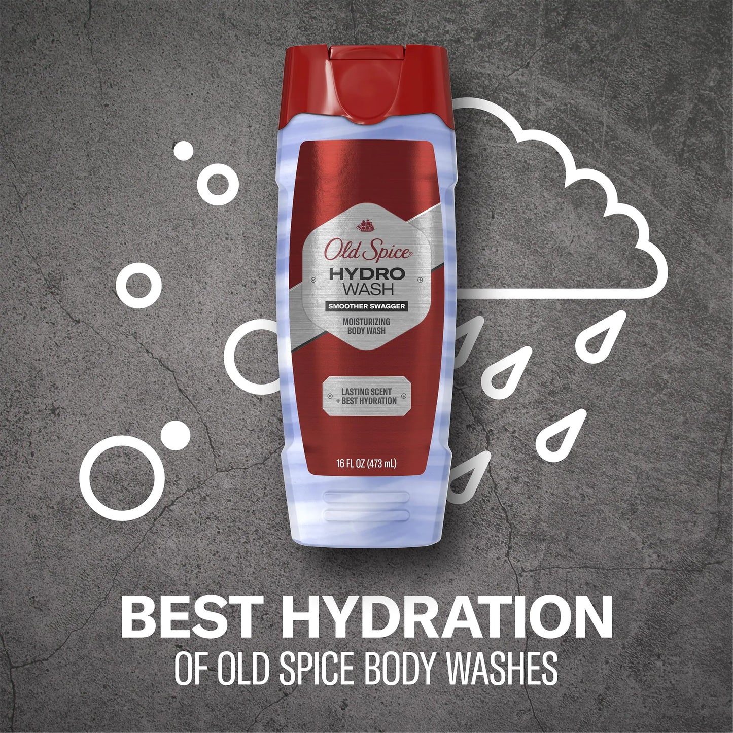 Old Spice Hydro Body Wash for Men, 2 in 1 Lasting Scent