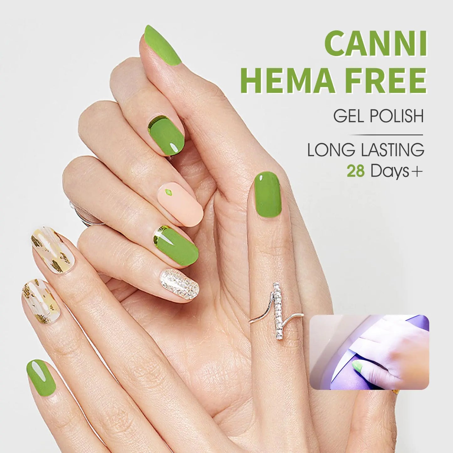 CANNI Green Gel Nail Polish