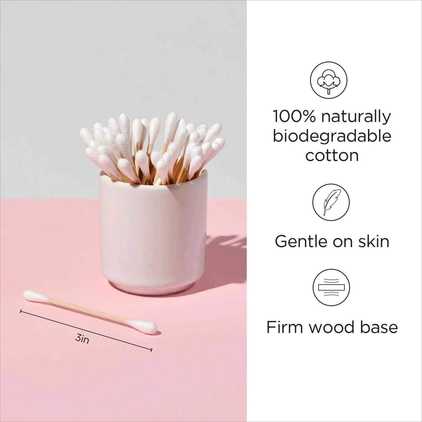 Diane Cotton Swabs, Sturdy Wood Base\