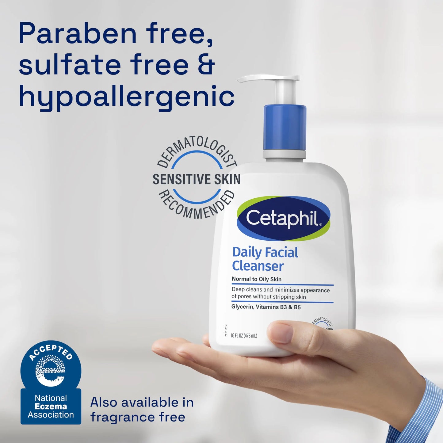 Cetaphil Face Wash, Daily Facial Cleanser for Sensitive