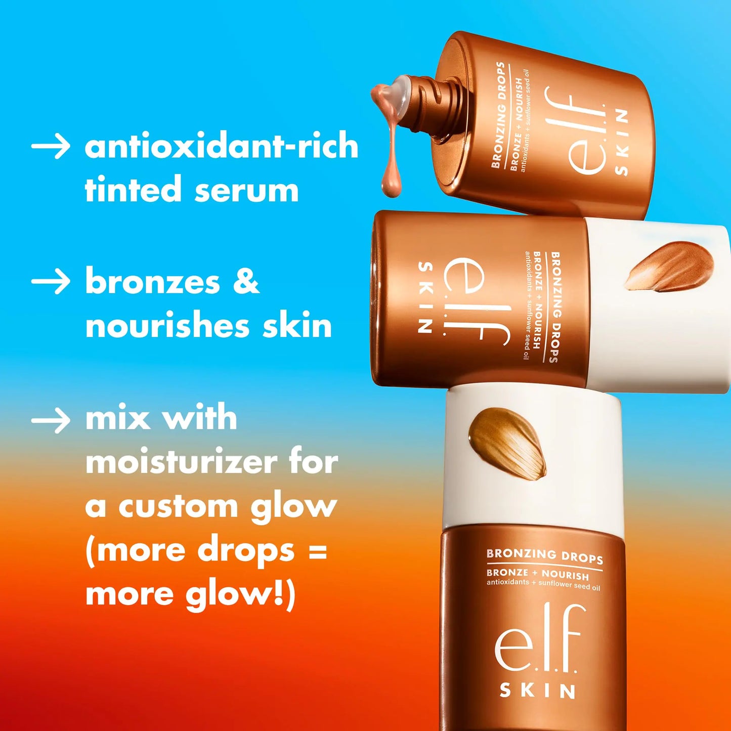 e.l.f. SKIN Bronzing Drops, Liquid Bronzer For Face & Skin