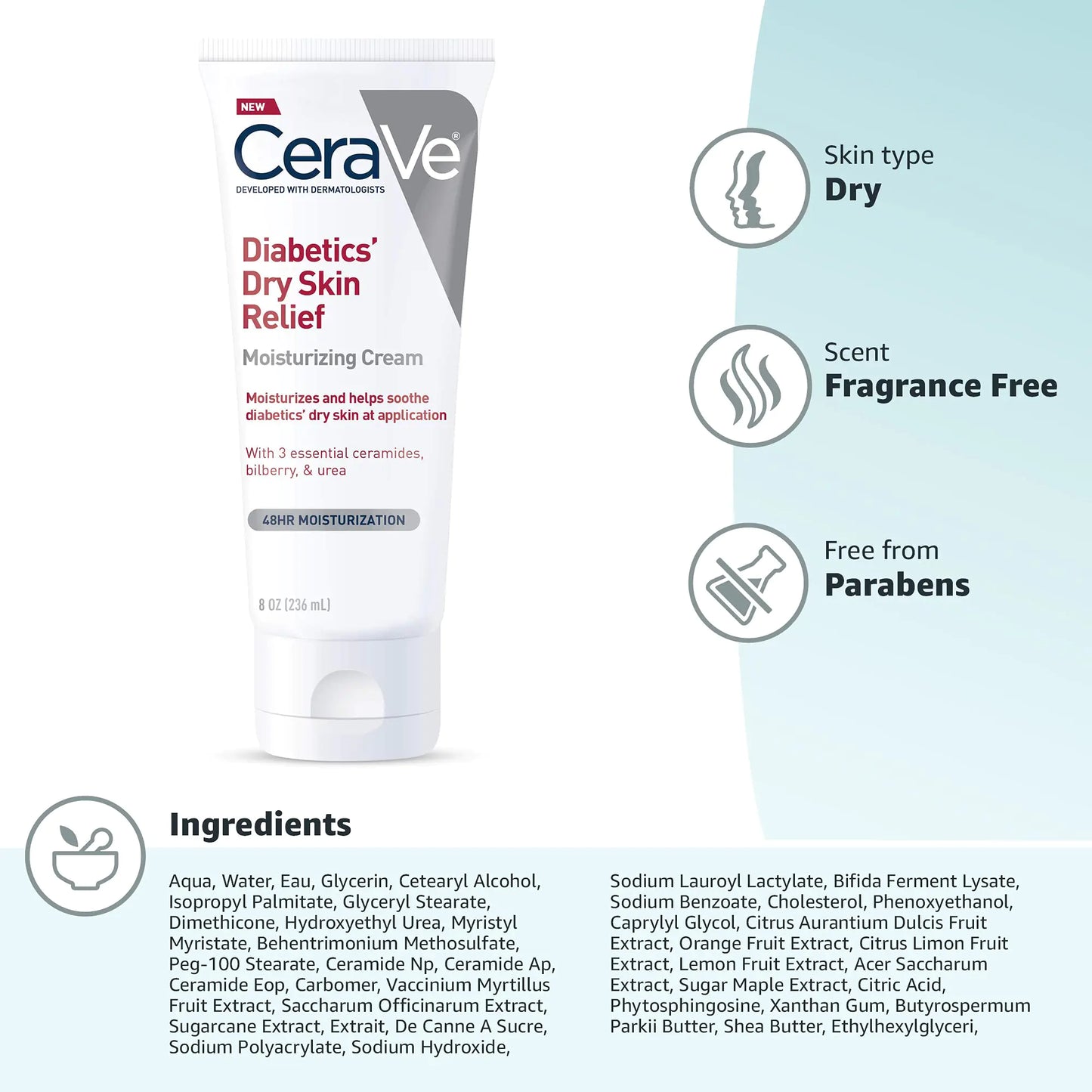 CeraVe Moisturizing Cream for Diabetics’ Dry Skin