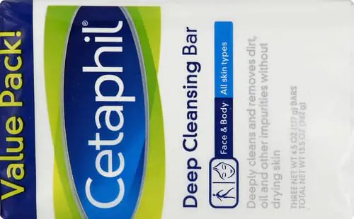 Cetaphil Bar Soap, Deep Cleansing Face and Body Bar