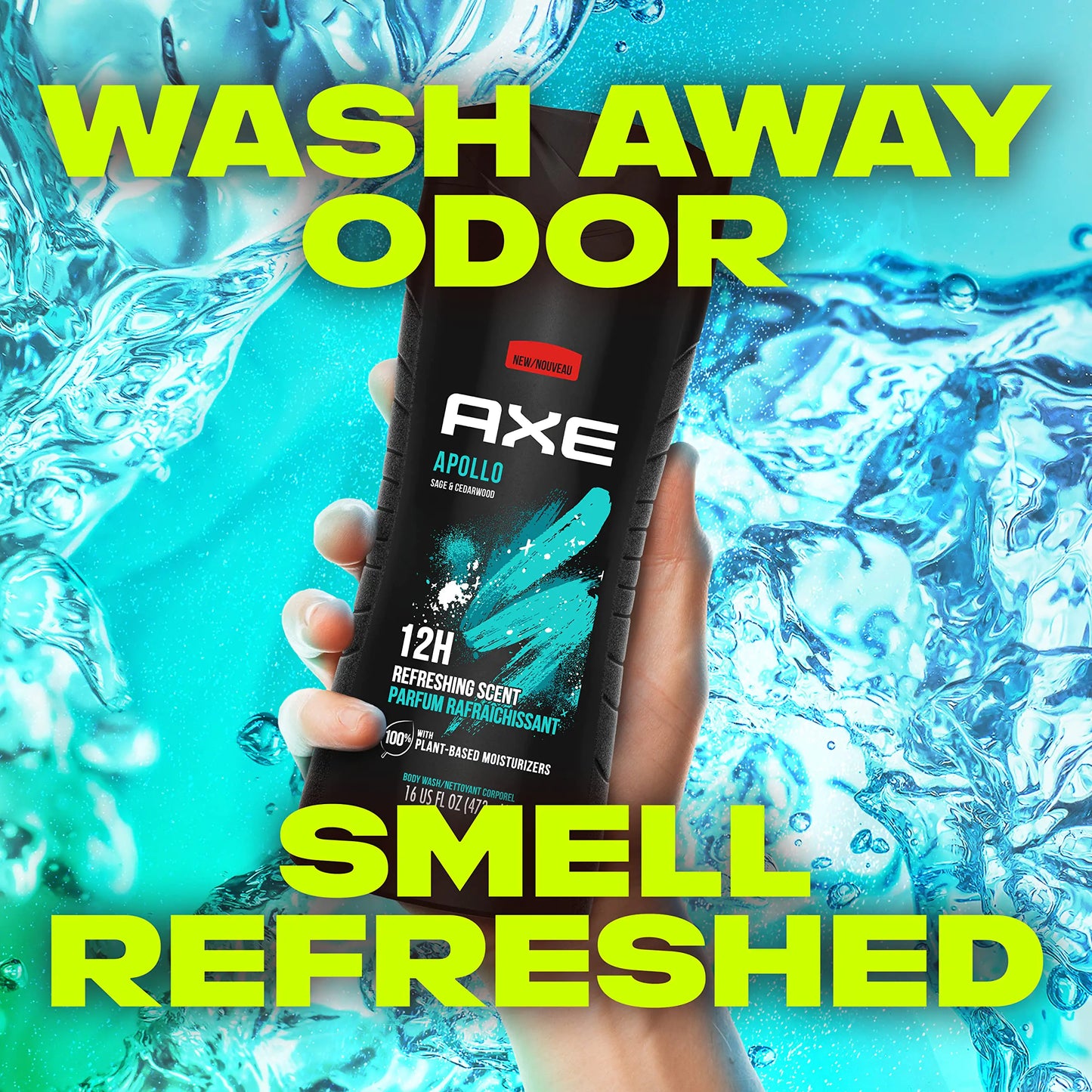 AXE Body Wash Apollo 4 Count for Long Lasting Freshness