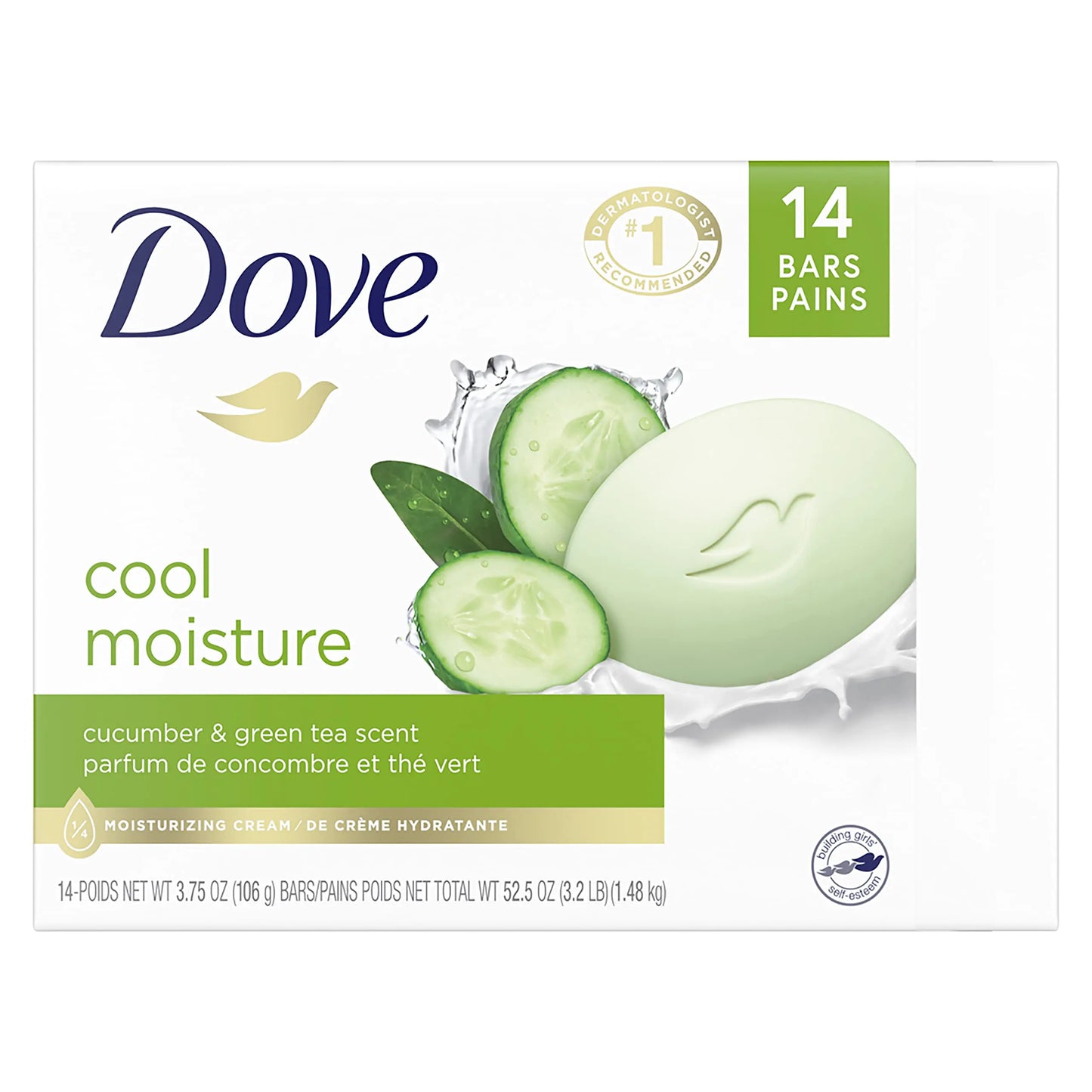 Dove Skin Care Beauty Bar For Softer Skin Cucumber and Green Tea