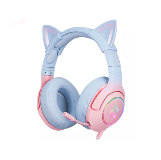 Onikuma K9 Pink Cute Cat Ear Headphone with Mic