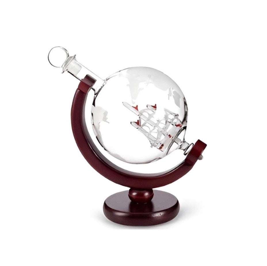 Whiskey Decanter Globe Wine Aerator Glass Set