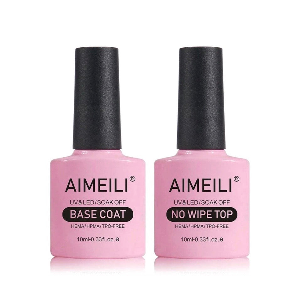 Juego de capa base y superior de esmalte de uñas en gel AIMEILI que no necesita limpieza