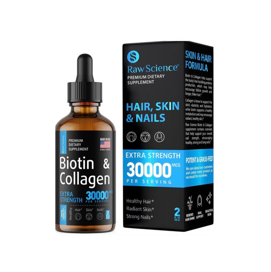 Liquid Collagen Biotin Supplement for Hair Growth 2 fl oz Drops Vitamin for Skin