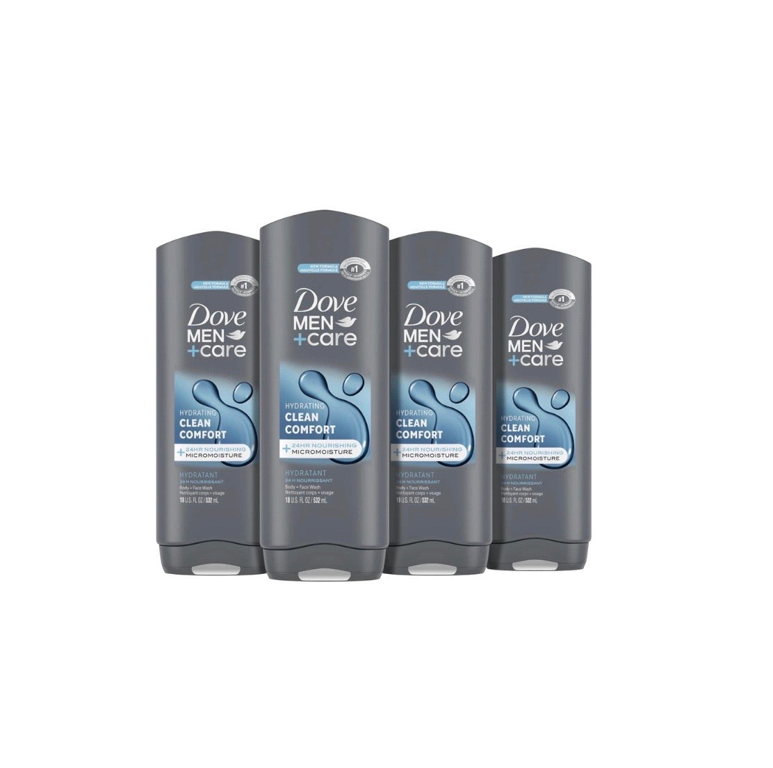 DOVE MEN + CARE Body and Face Wash Clean Comfort 4 Count