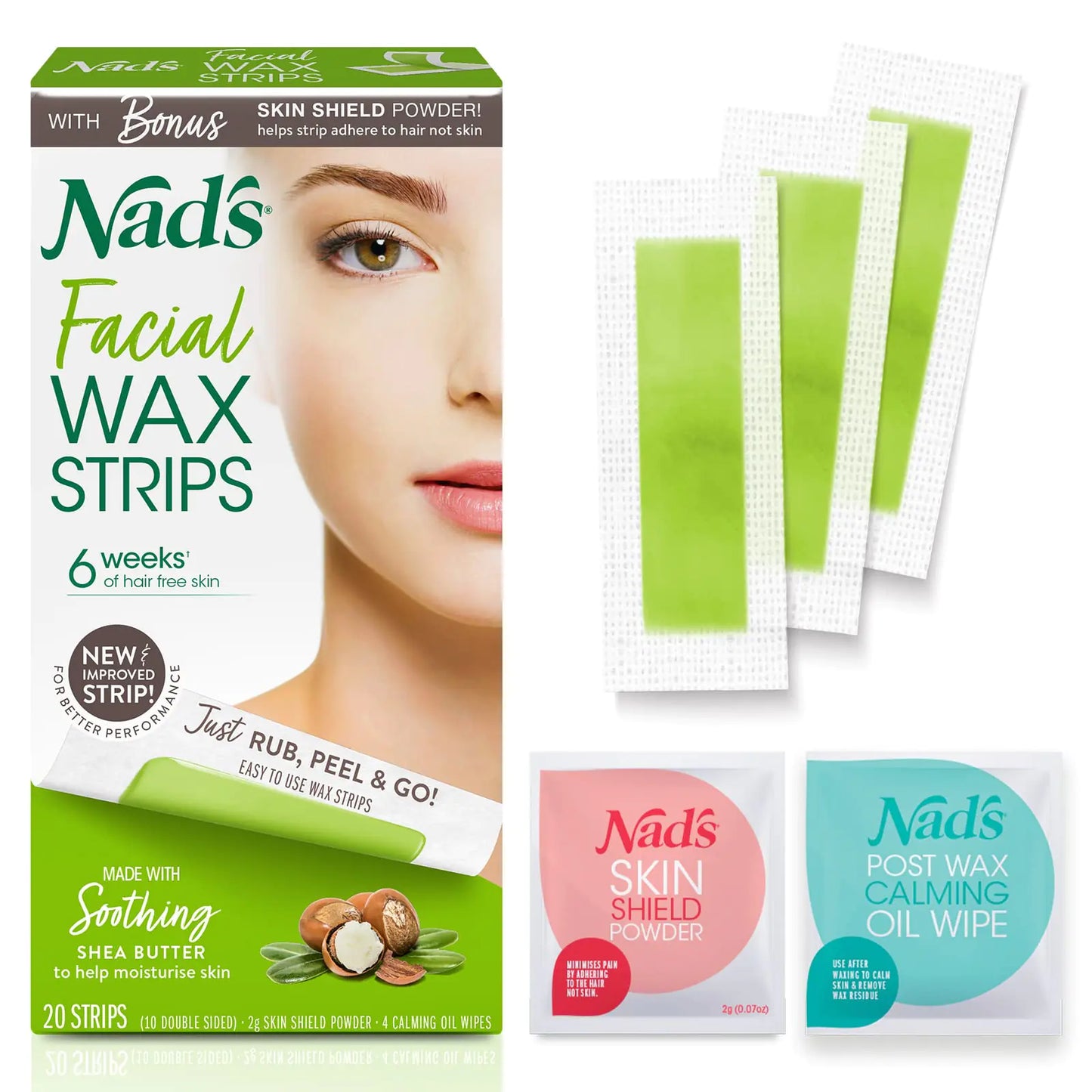 Nad's Facial Wax Strips - Facial Hair Removal For Women