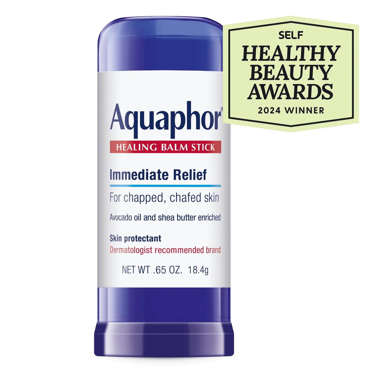 Aquaphor Healing Balm Stick, Skin Protectant with Avocado Oil and Shea Butter, 0.65 Oz Stick