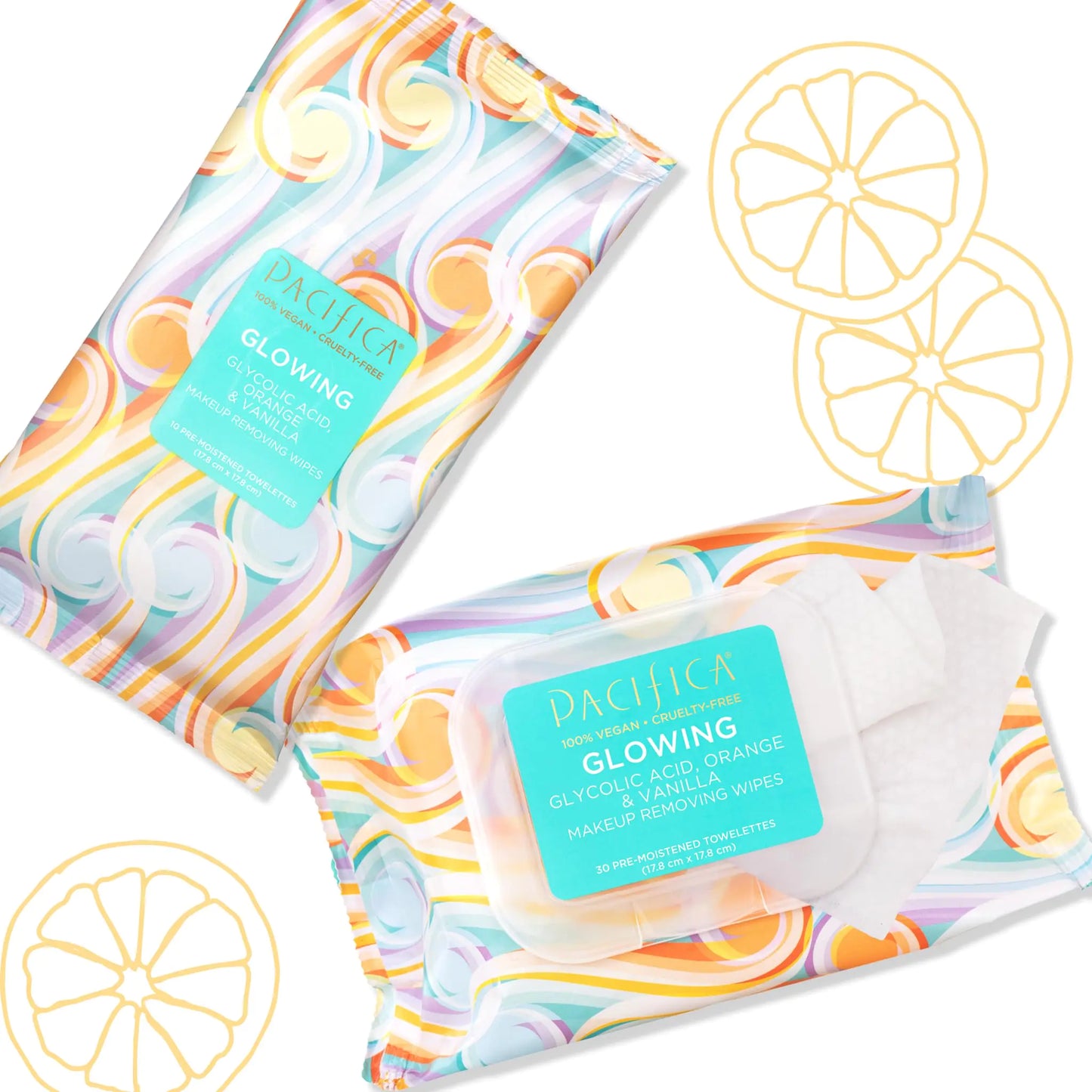 Pacifica Beauty Glowing Glycolic Acid, Orange & Vanilla Makeup Remover Wipes