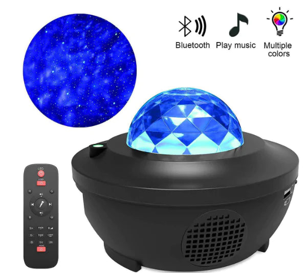 Proyector LED de estrellas y galaxias con altavoz