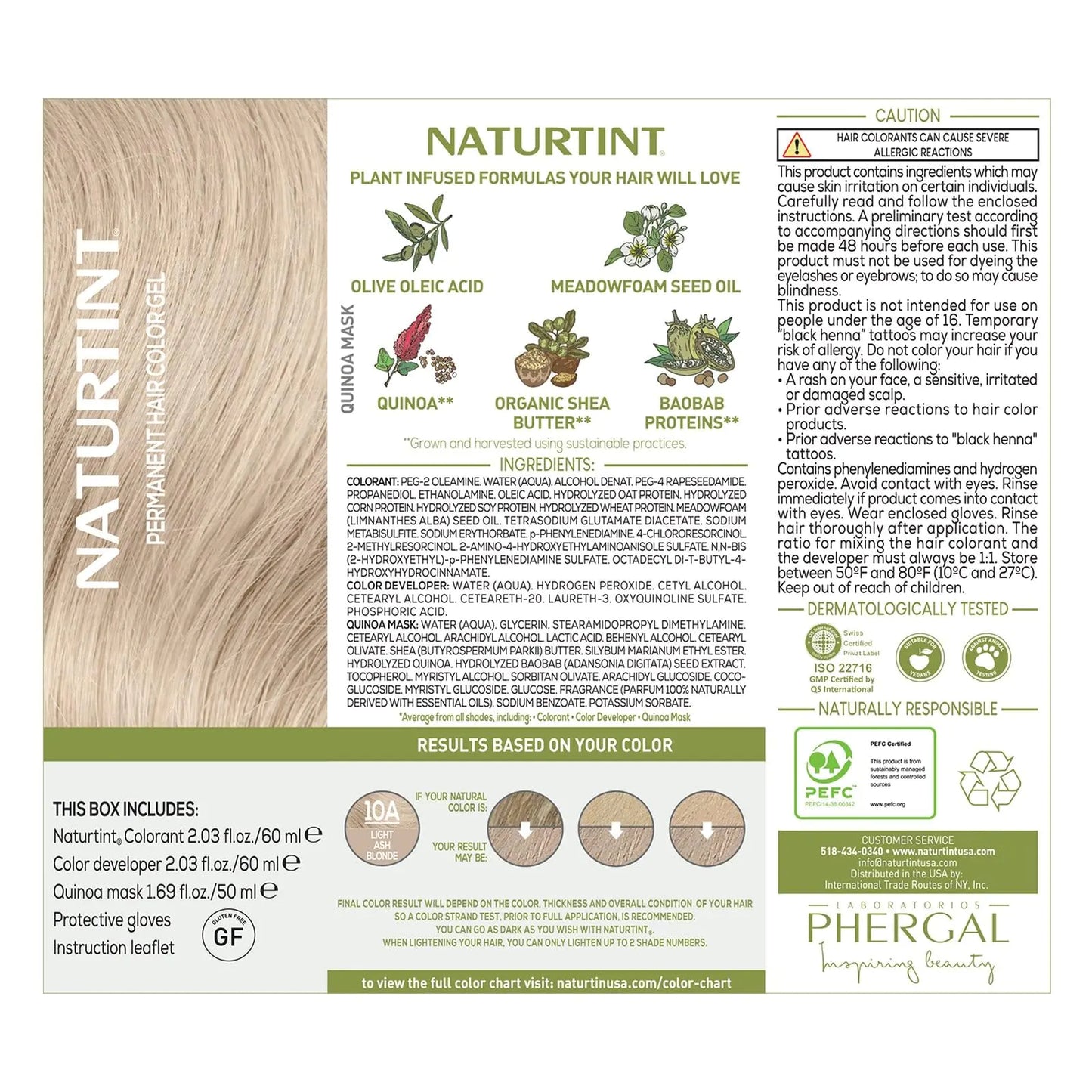 Naturtint Permanent Hair Color 10A Light Ash Blonde