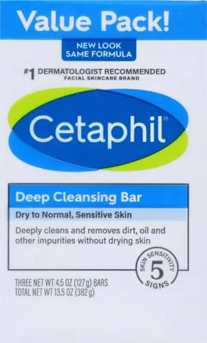 Cetaphil Bar Soap, Deep Cleansing Face and Body Bar