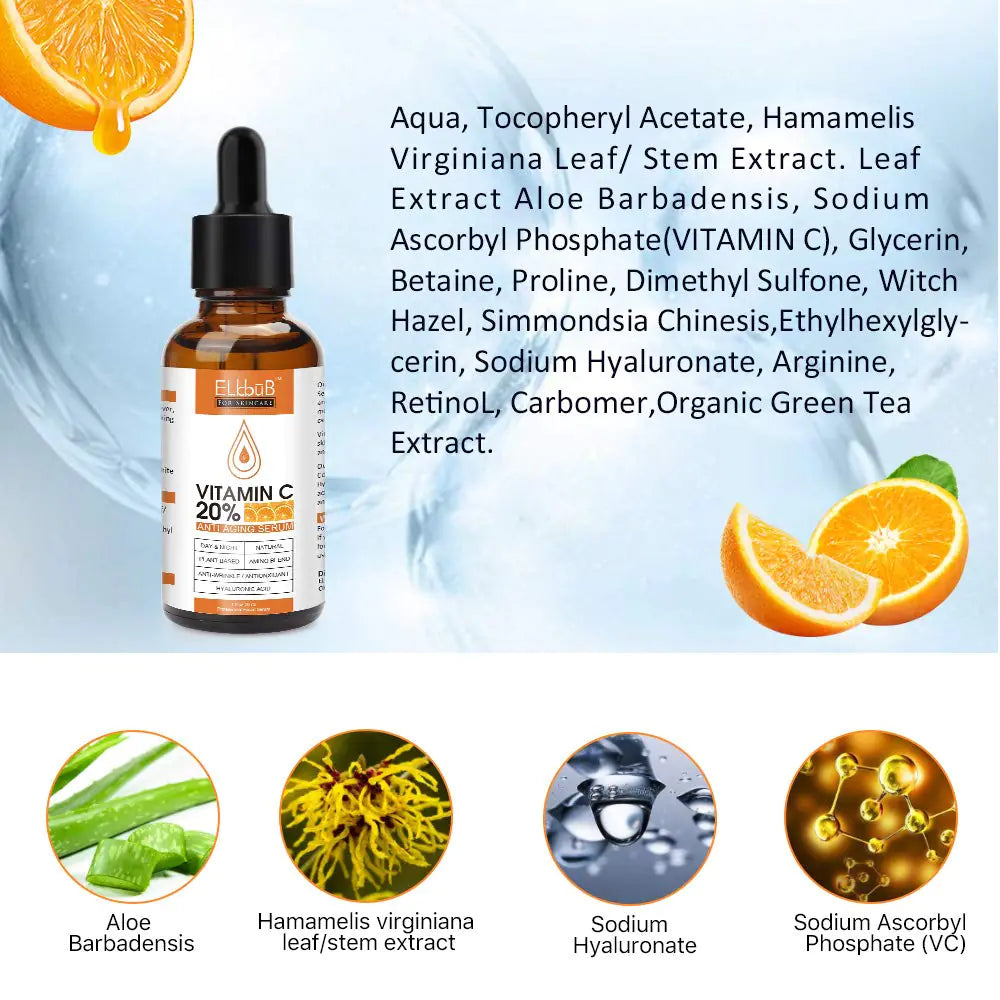 Premium 20% Vitamin C Serum For Face with Hyaluronic Acid, Retinol & Amino Acids