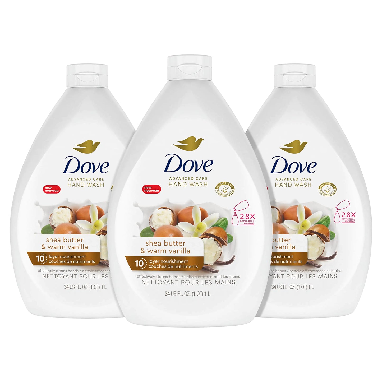 Dove Advanced Care Hand Wash Shea Butter & Warm Vanilla Pack of 3