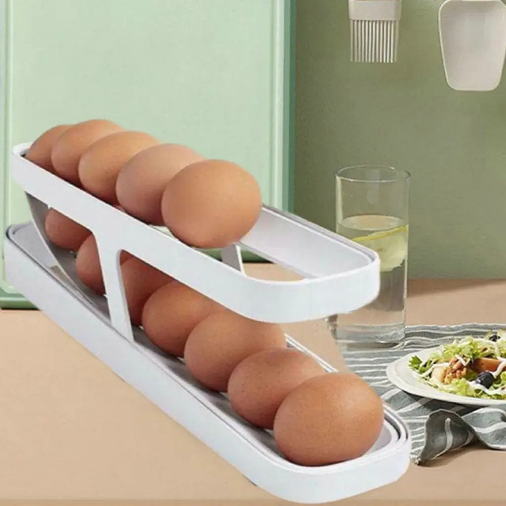 Soporte para huevos con desplazamiento automático