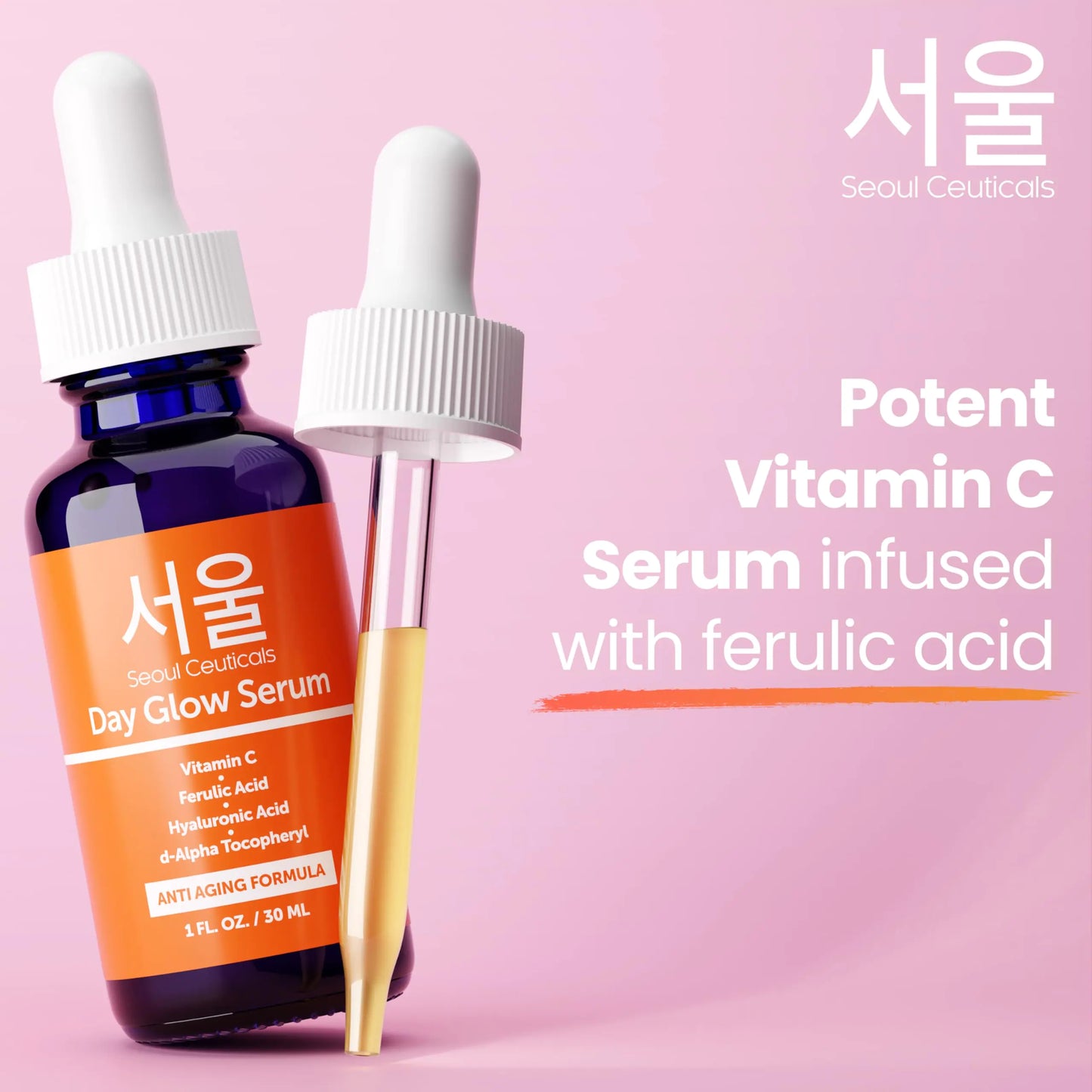 SeoulCeuticals Korean Skin Care 20% Vitamin C Hyaluronic Acid Serum