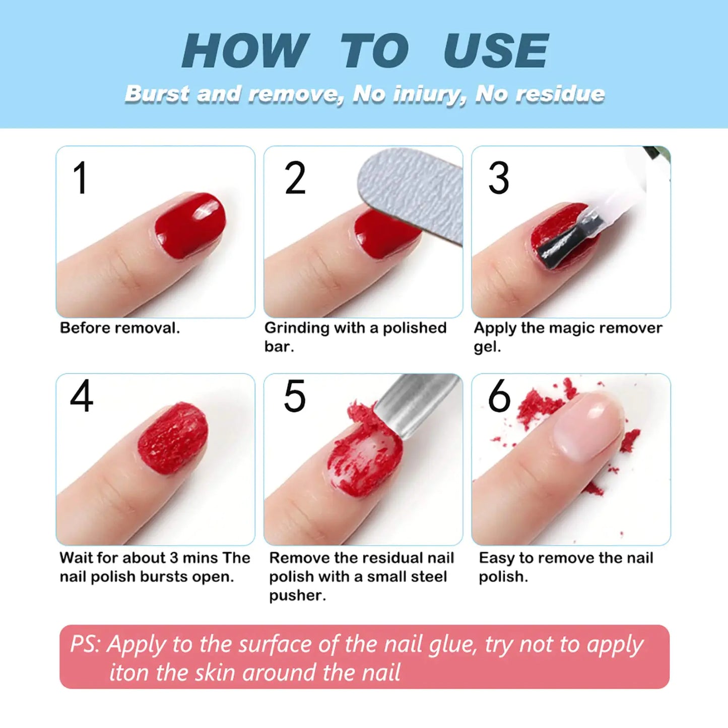 Tudiqe 3 Pack Gel Nail Polish Remover