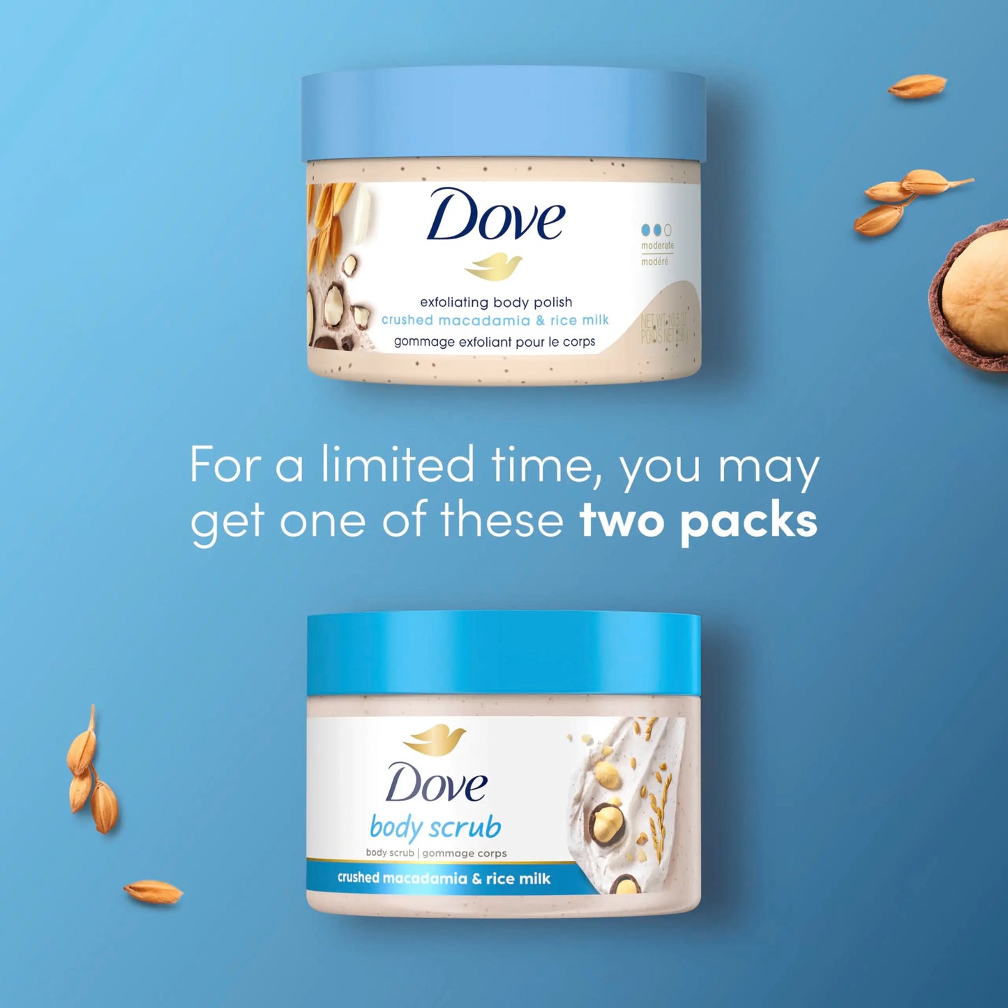 Dove Scrub Macadamia & Rice Milk