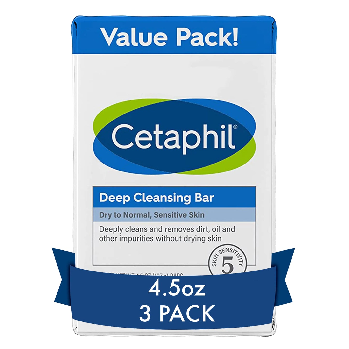 Cetaphil Bar Soap, Deep Cleansing Face and Body Bar