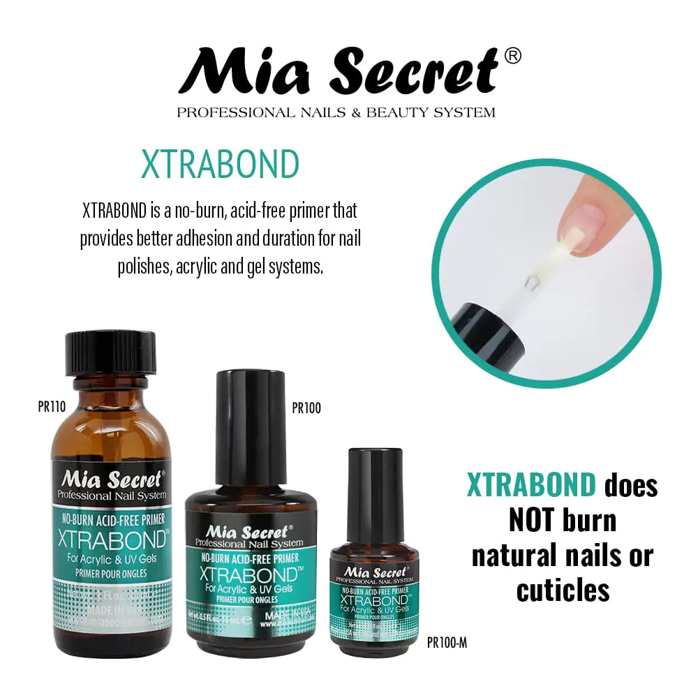 Deshidratador profesional para uñas Mia Secret con pH equilibrado y base sin ácido XtraBond