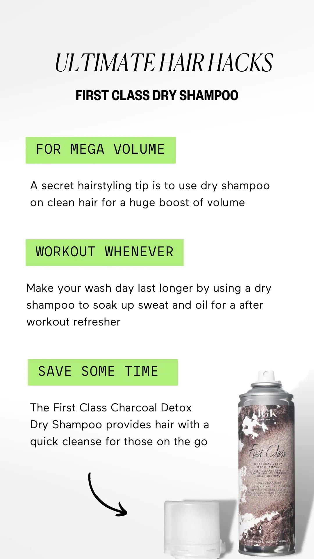 IGK FIRST CLASS Charcoal Detox Dry Shampoo