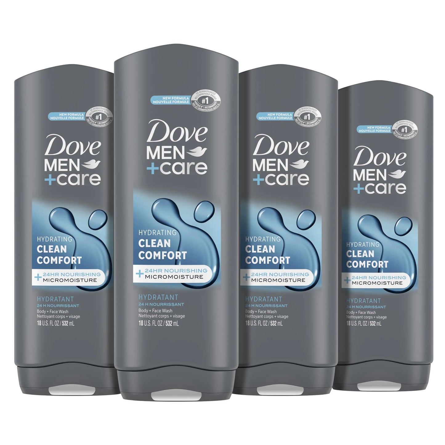 DOVE MEN + CARE Body and Face Wash Clean Comfort 4 Count