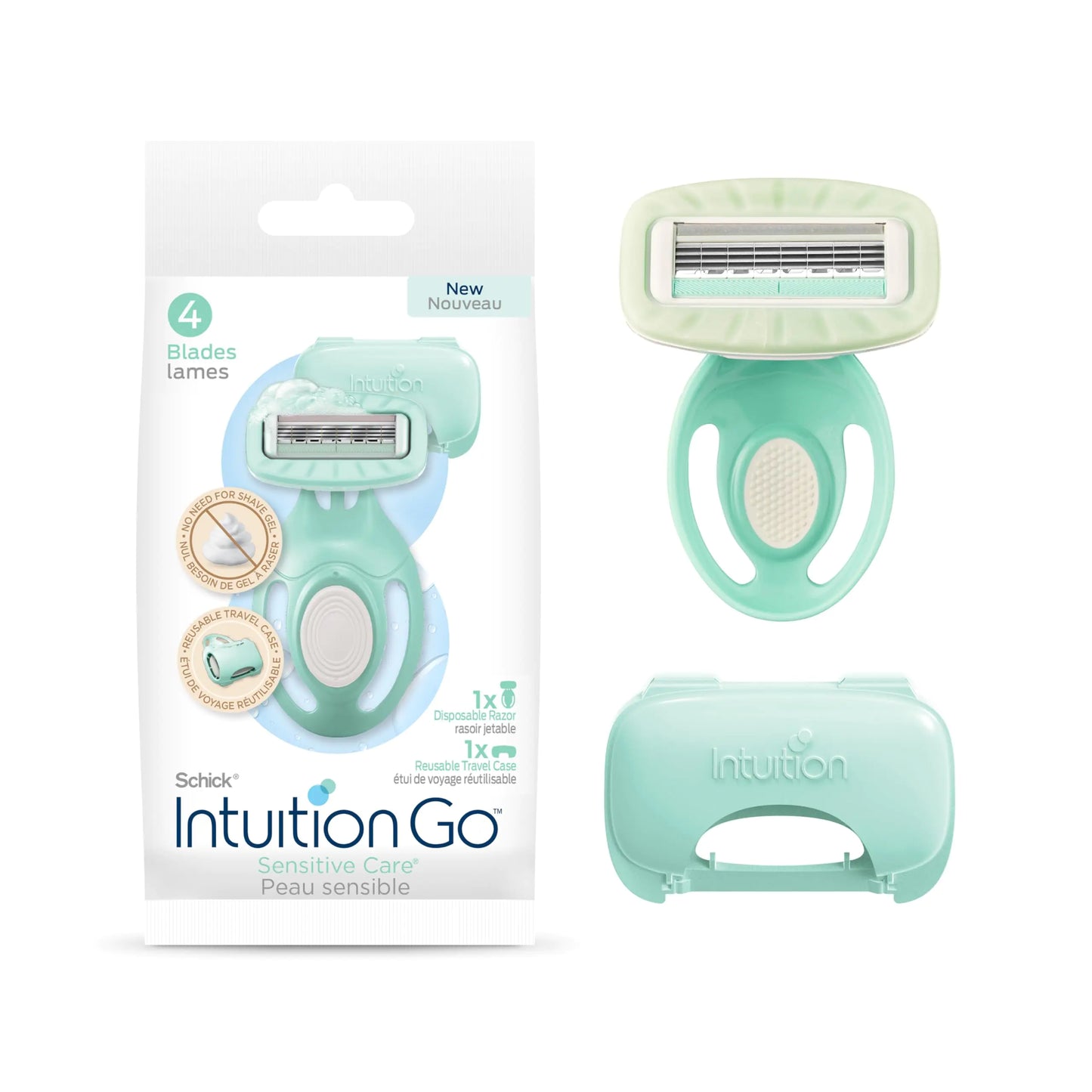 Schick Intuition Go Disposable Travel Razor for Sensitive Skin