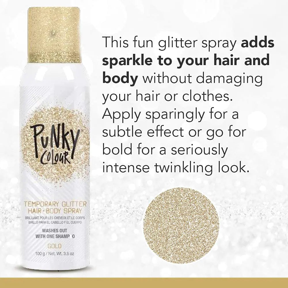 Punky Temporary Hair and Body Glitter Color Spray