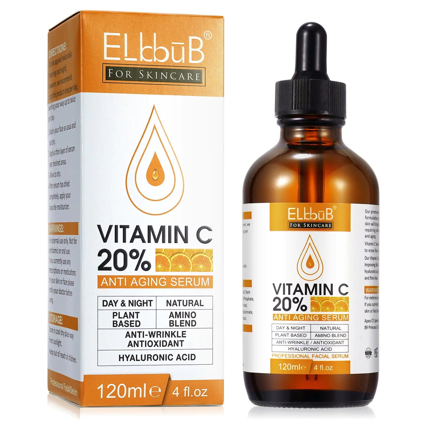 Premium 20% Vitamin C Serum For Face with Hyaluronic Acid, Retinol & Amino Acids