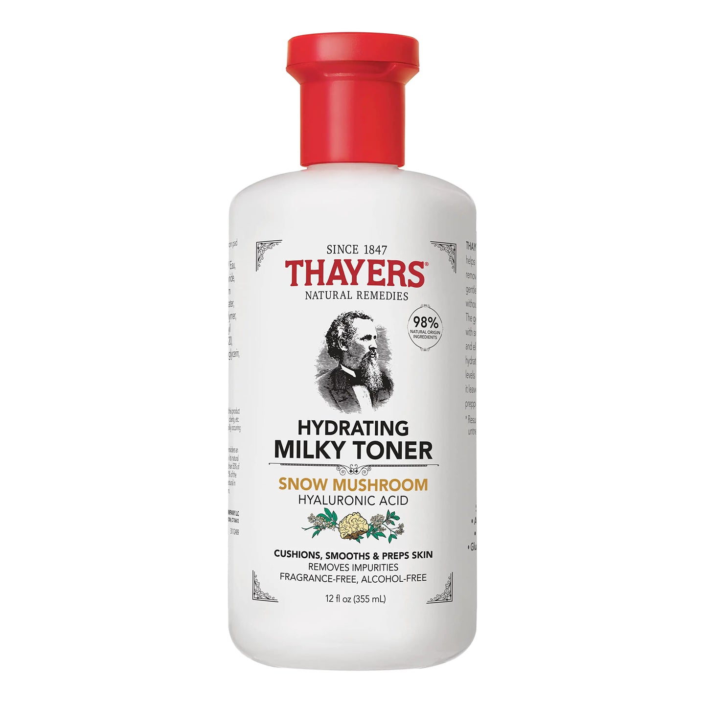 THAYERS Milky Face Toner Skin Care with Snow Mushroom and Hyaluronic Acid