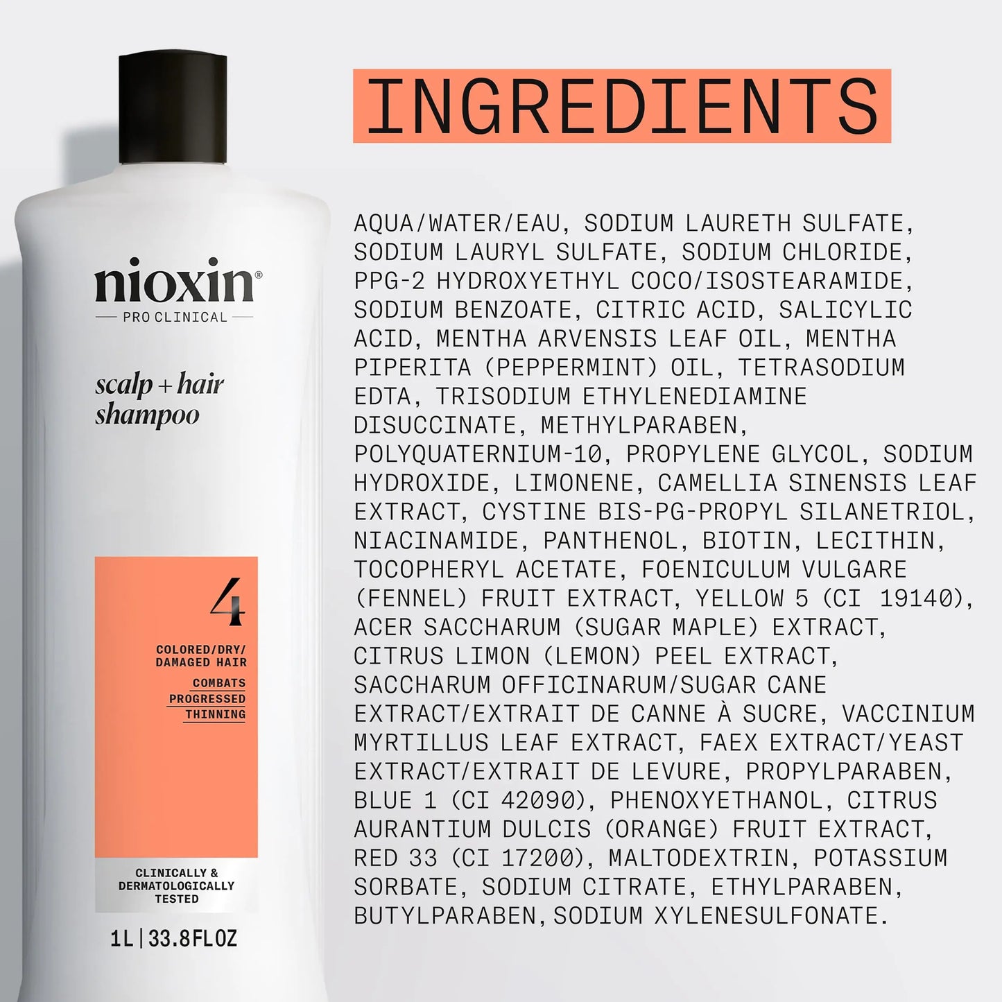 Nioxin System 4, Cleansing Shampoo With Peppermint Oil