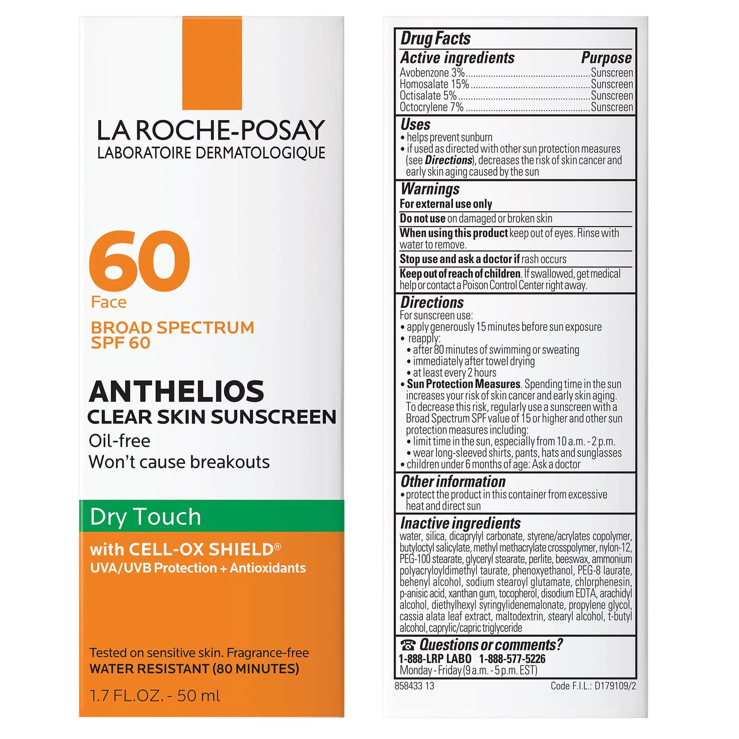 La Roche-Posay Anthelios Clear Skin Sunscreen Dry Touch SPF 60