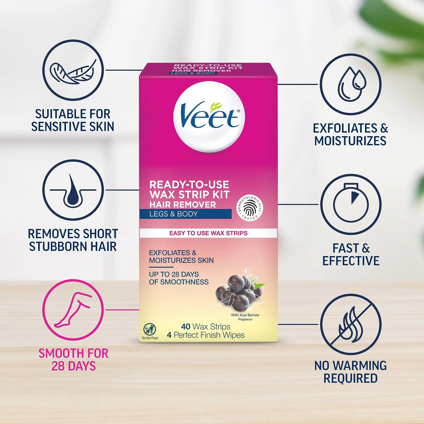 Veet Ready-To-Use Waxing Kit For Women