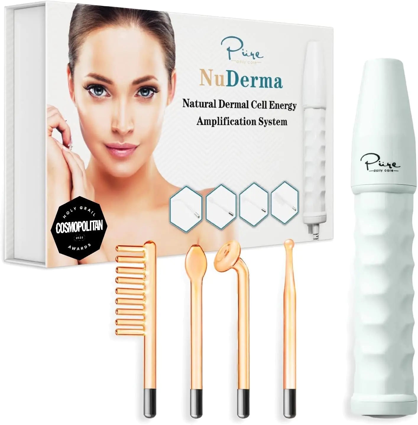 NuDerma Portable Handheld Skin Therapy Wand Machine w/Neon