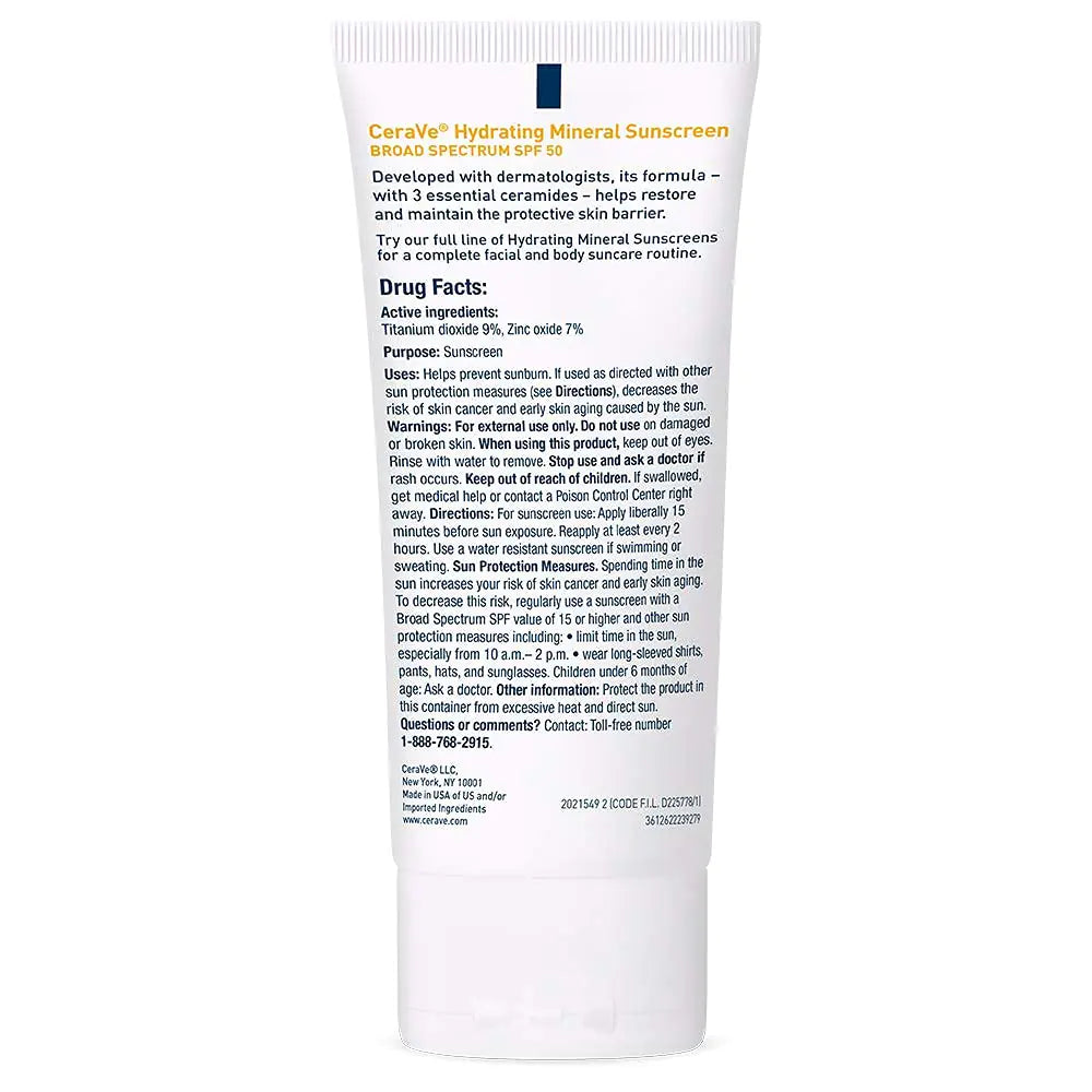 CeraVe 100% Mineral Sunscreen SPF 50