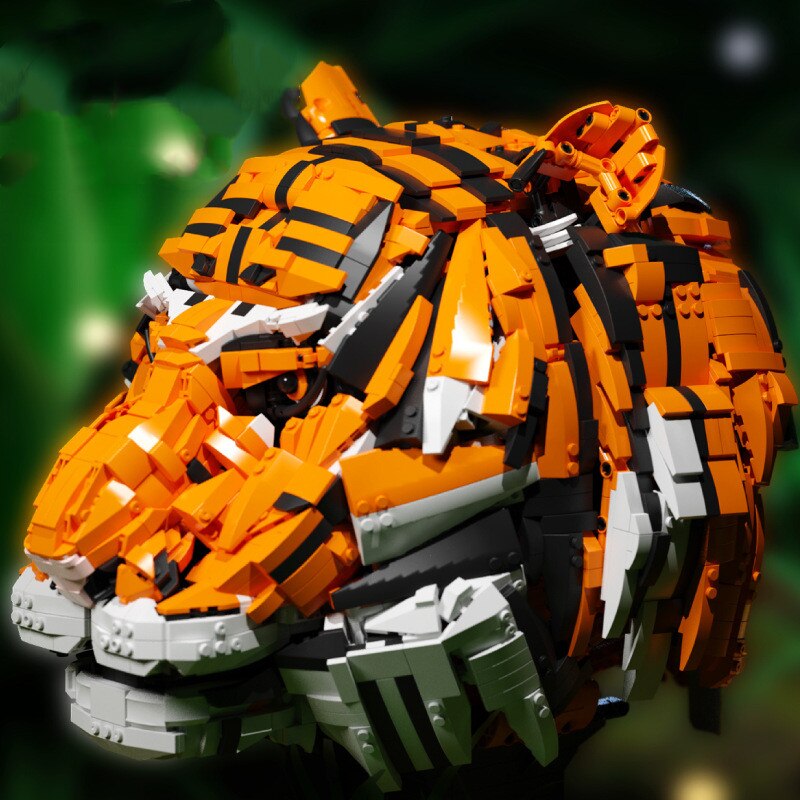 3000pcs Tiger Head Building Blocks