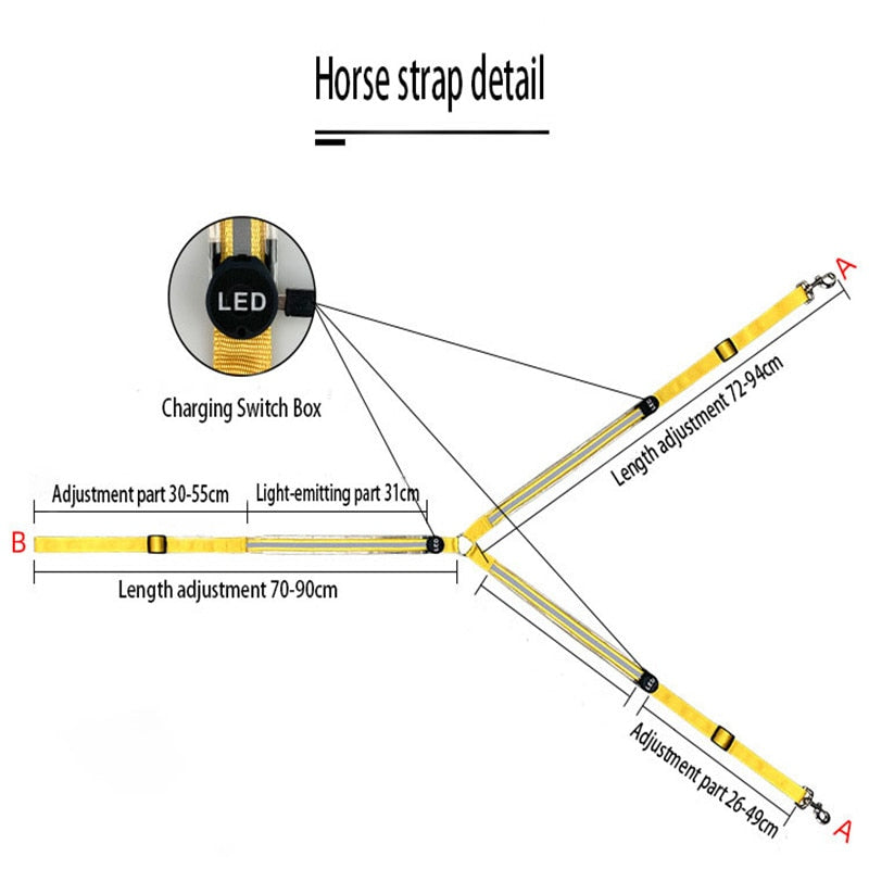 Arnés de caballo de nailon LED
