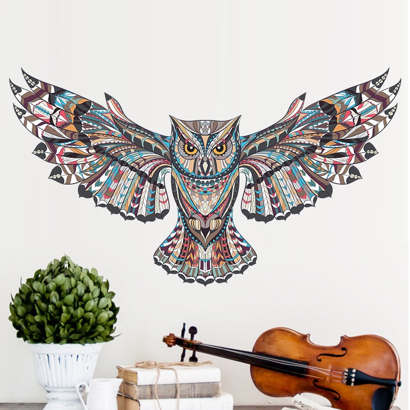 Removable Colorful Owl Wall Stickers