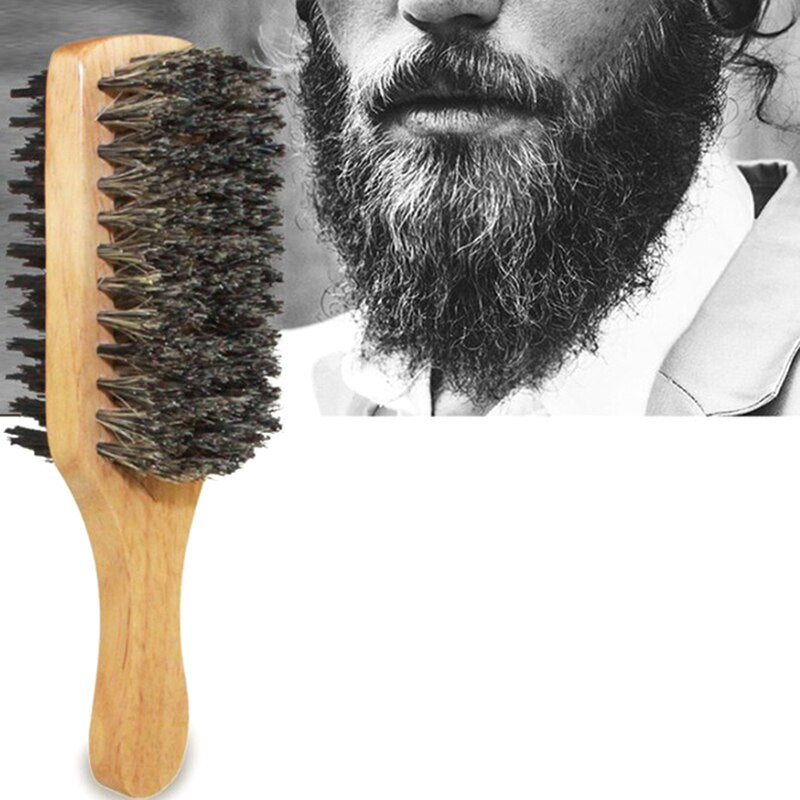 Cepillo para barba de cerdas de jabalí para hombre