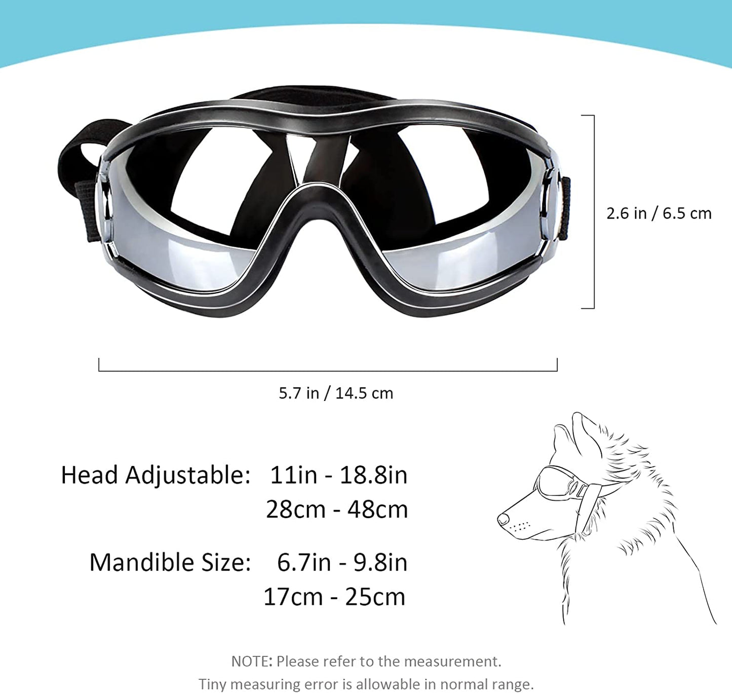 Gafas para perros con correa ajustable