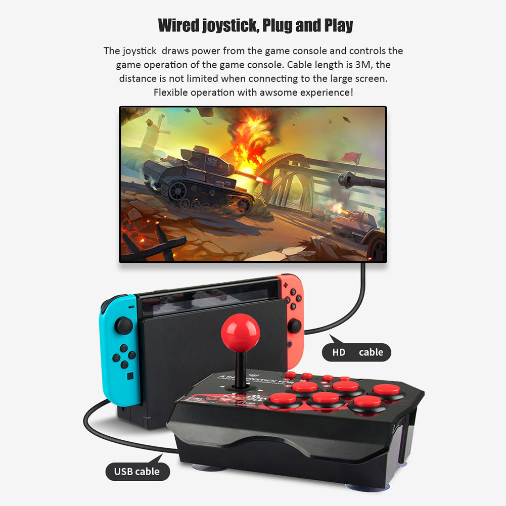 Joystick de juego con cable USB 4 en 1 Retro Arcade